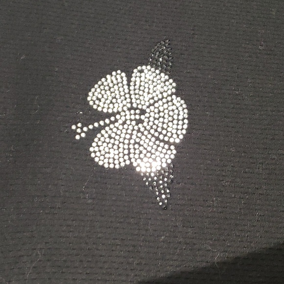 Maui Sweatshirt zip front silver and black 'jeweled' embellishments  size Large - Picture 7 of 9